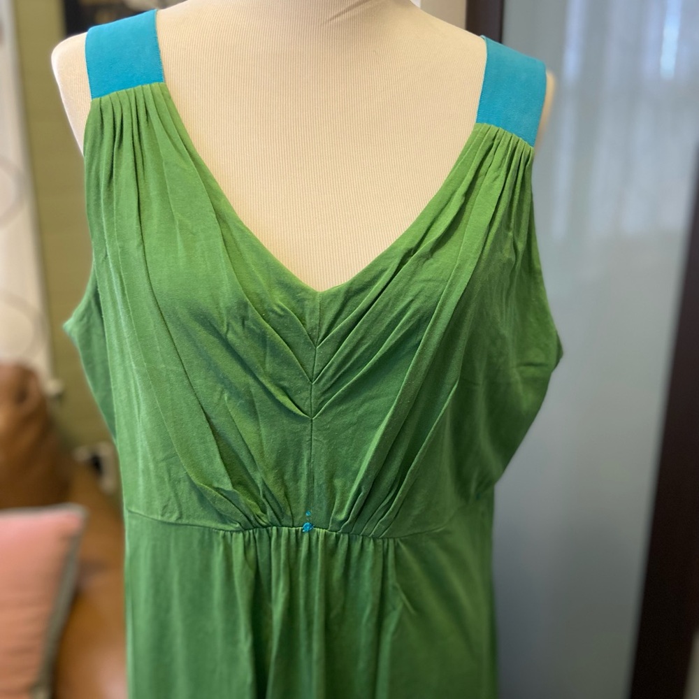 Green and Blue Sleeveless Dress